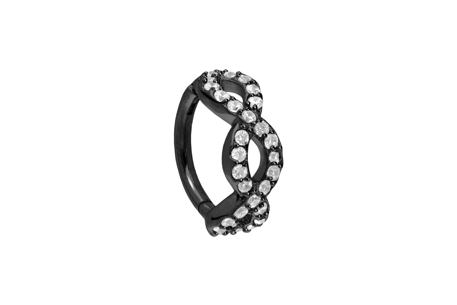 Chirurgenstahl Segmentring Clicker Piercing 3 KRISTALLOVALE